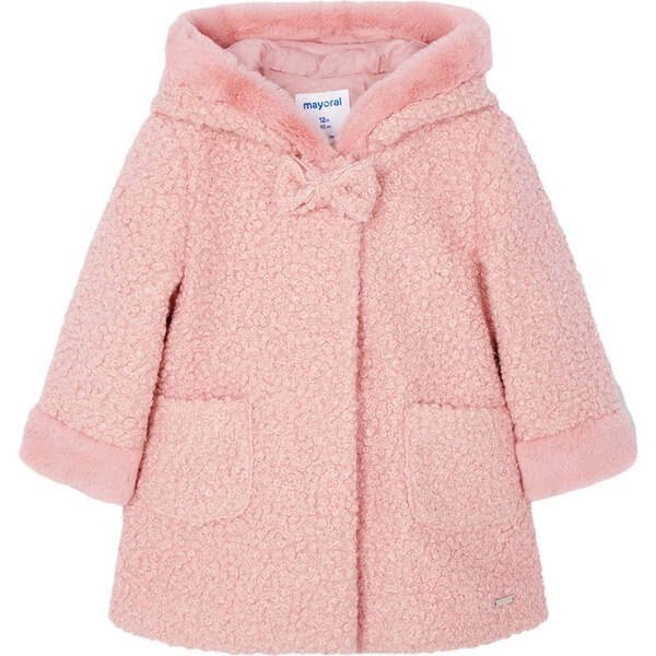 Blush Shearling Coat, Pink Mayoral Outerwear