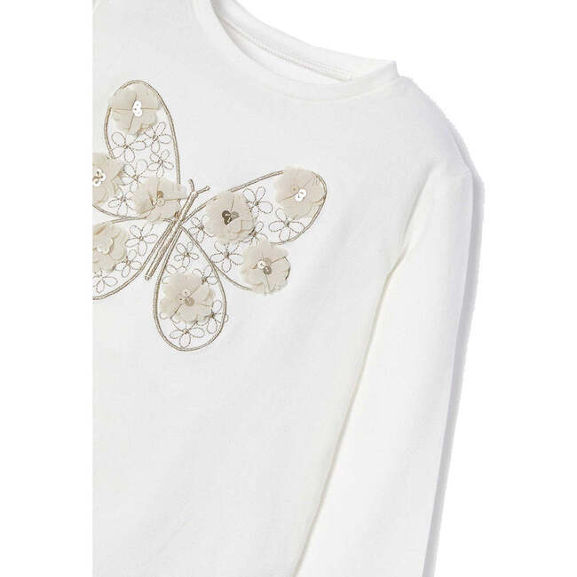 Butterfly Applique Graphic T-Shirt, White - T-Shirts - 3