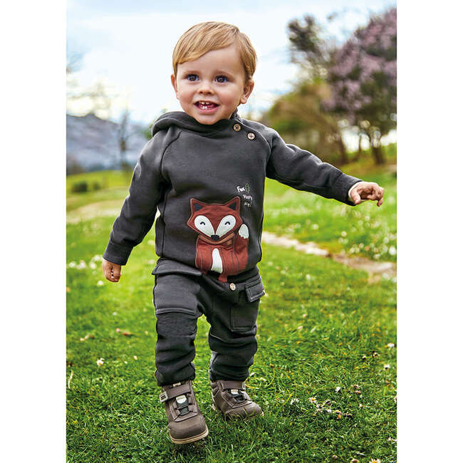 Carbon Fox Graphic Hoodie, Grey - Sweatshirts - 2