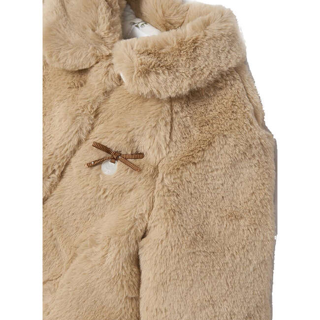 Caramel Faux Fur Coat, Beige Mayoral Outerwear