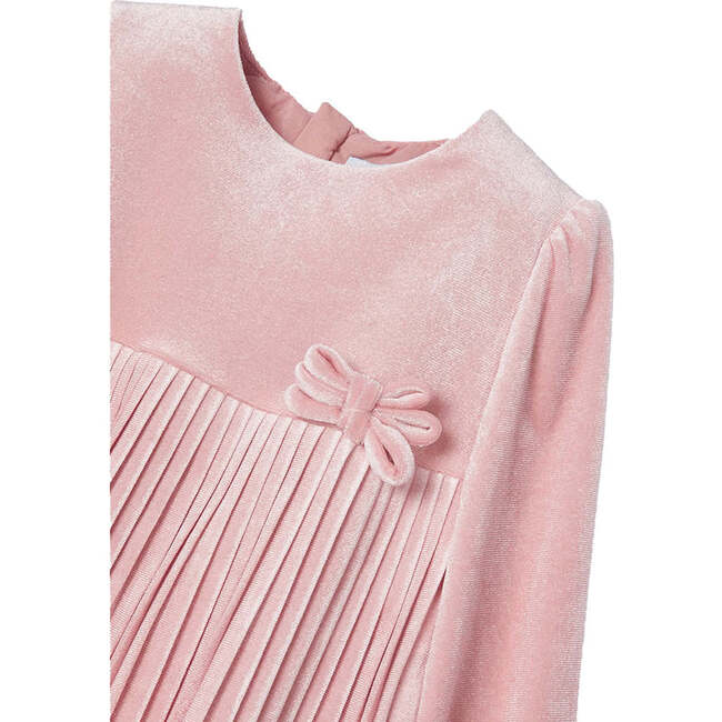 Blush Velvet Bow Dress, Pink