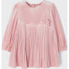 Blush Velvet Bow Dress, Pink - Dresses - 3
