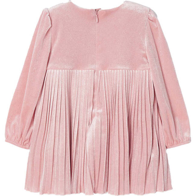 Blush Velvet Bow Dress, Pink - Dresses - 4