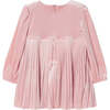 Blush Velvet Bow Dress, Pink - Dresses - 4