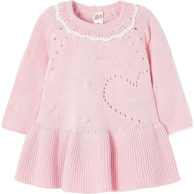 Heart Knit Dress, Pink