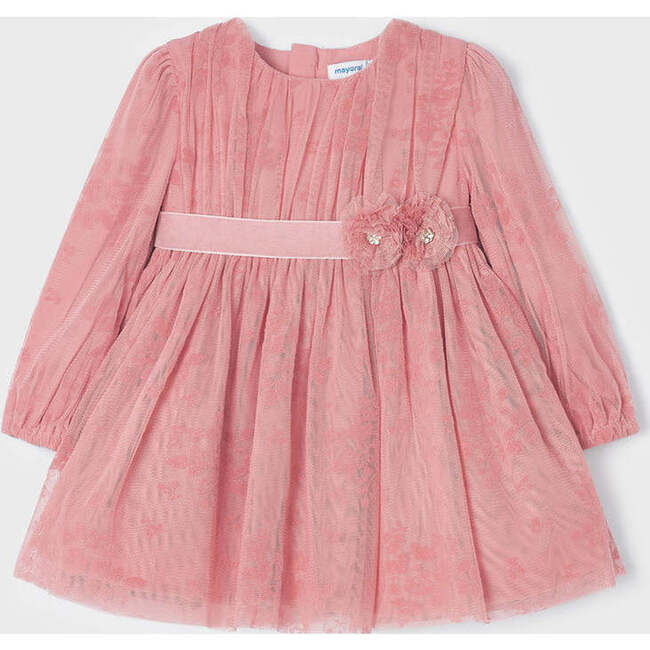 Blush Floral Pleated Dress, Pink - Dresses - 3