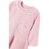 Heart Knit Dress, Pink - Dresses - 2