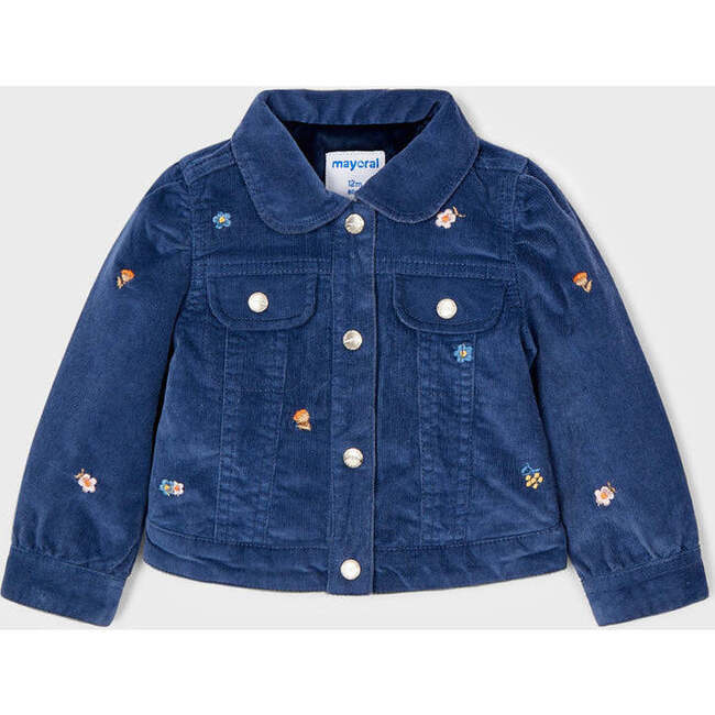 Indigo Corduroy Denim Jacket, Blue - Jackets - 4