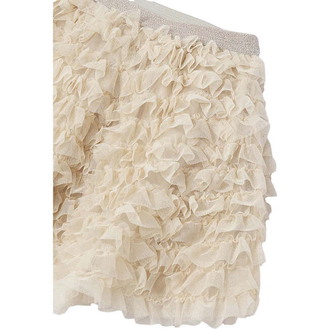 Champagne Tulle Ruffle Skirt, Beige - Skirts - 3