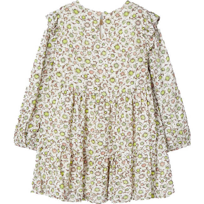 Floral Print Ruffle Dress, Green - Dresses - 1