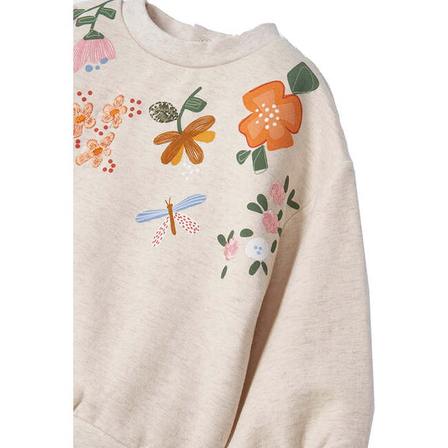 Floral Print Sweater, Beige - Sweaters - 3