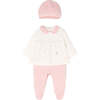 3pc Rose Pleated Outfit & Hat, Pink - Mixed Apparel Set - 1 - thumbnail