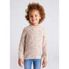 Allover Print Fleece Sweater, Beige - Sweaters - 2