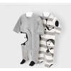 2pc Velour Penguin Graphic Babysuit Set, Grey - Onesies - 2