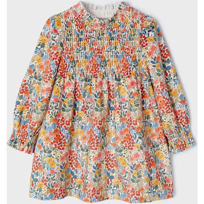 Floral Print Ruffle Dress, Orange - Dresses - 5