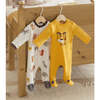 2pc Animal Graphic Babysuit & Bib, Beige - Onesies - 2