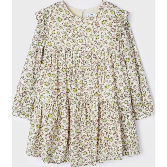 Floral Print Ruffle Dress, Green - Dresses - 4