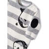 2pc Velour Penguin Graphic Babysuit Set, Grey - Onesies - 3 - thumbnail