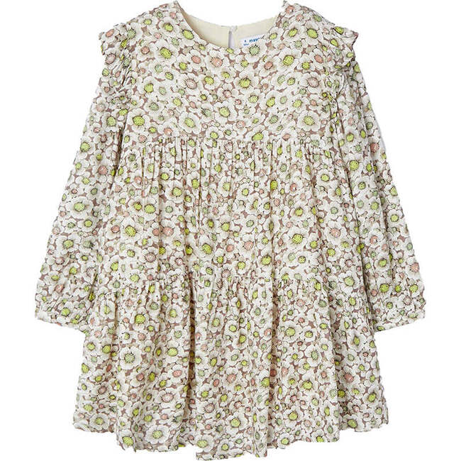 Floral Print Ruffle Dress, Green - Dresses - 5