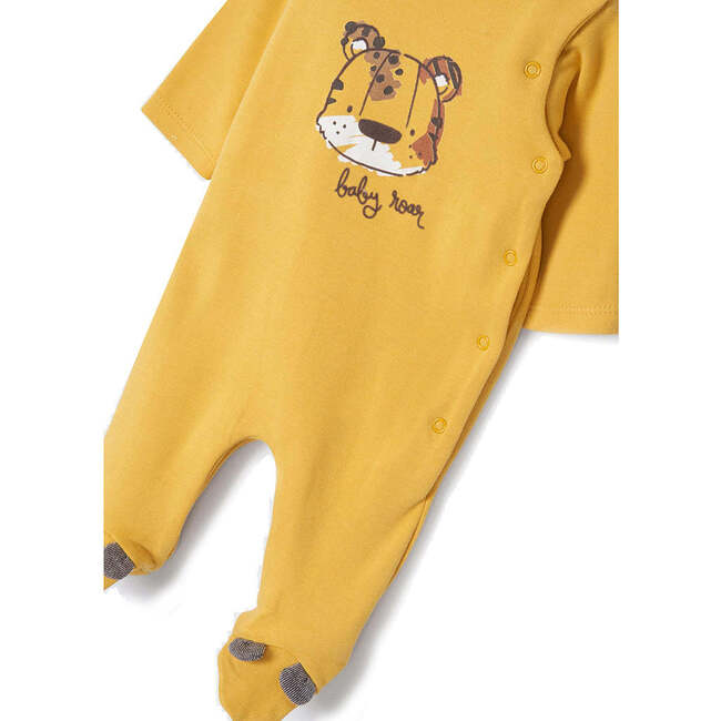 2pc Animal Graphic Babysuit & Bib, Beige - Onesies - 4