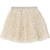Champagne Tulle Ruffle Skirt, Beige - Skirts - 5