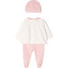 3pc Rose Pleated Outfit & Hat, Pink - Mixed Apparel Set - 6 - thumbnail
