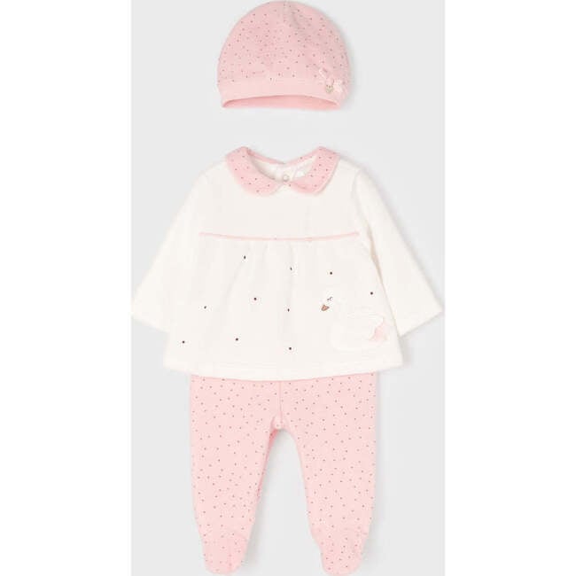 3pc Rose Pleated Outfit & Hat, Pink - Mixed Apparel Set - 7