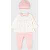 3pc Rose Pleated Outfit & Hat, Pink - Mixed Apparel Set - 7 - thumbnail