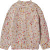 Allover Print Fleece Sweater, Beige - Sweaters - 5 - thumbnail