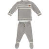 Striped Knitted Chic Outfit, Grey - Mixed Apparel Set - 1 - thumbnail