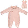 Lovely Ruffle Bow Babysuit & Hat, Pink - Onesies - 1 - thumbnail