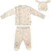 Tiny Sheep Outfit & Bib Set, Ivory - Mixed Apparel Set - 1 - thumbnail