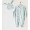 Mint Polar Bear Print Babysuit & Hat, Green - Onesies - 2 - thumbnail