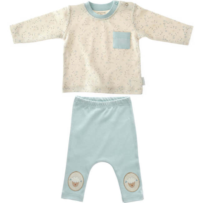 Tiny Sheep Print Outfit, Ivory