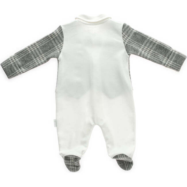 Plaid Tuxedo Bodysuit, Grey - Onesies - 3