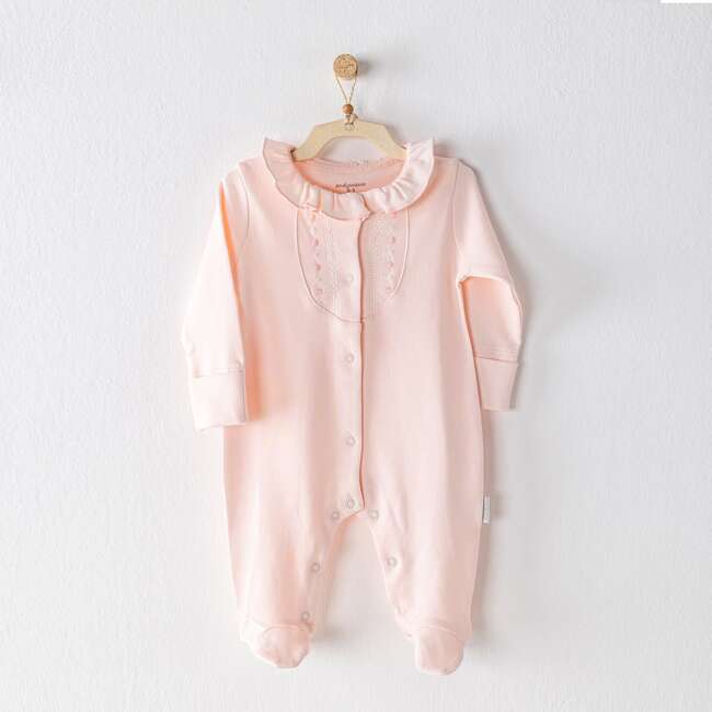 Lovely Ruffle Collar Babysuit, Pink - Onesies - 2