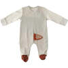 Striped Fox Babysuit & Hat Set, Beige - Onesies - 3