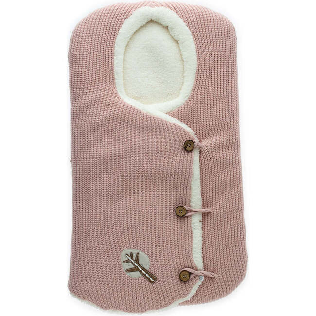 Knitted Button Swaddle, Pink - Swaddles - 1