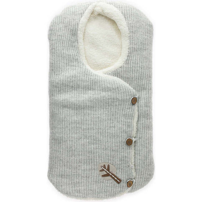 Knitted Button Swaddle, Grey
