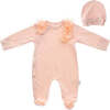 Floral Side Ruffle Babysuit & Hat, Pink - Onesies - 1 - thumbnail