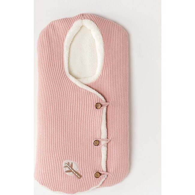 Knitted Button Swaddle, Pink