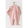 Floral Bow Side Snap Babysuit, Pink - Onesies - 2