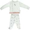 Fairy Print Ruffle Outfit, White - Mixed Apparel Set - 1 - thumbnail