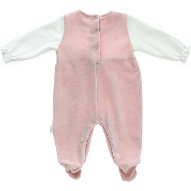 Fairy Bow Velvet Babysuit, Pink - Onesies - 3