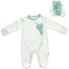 Dragonfly Bow Babysuit & Hat, White - Onesies - 1 - thumbnail
