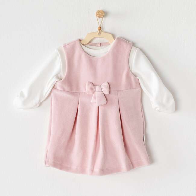 Fairy Velvet Pinafore Dress, Pink - Dresses - 2