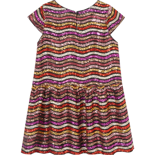 Wavy Sequin Dress, Multicolored