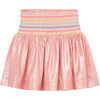 Metallic Smocked Skirt, Pink - Skirts - 1 - thumbnail