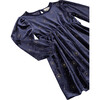 Glitter Stars Velour Dress, Navy - Dresses - 3 - thumbnail