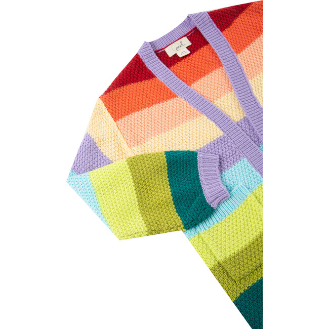 Rainbow Striped Cardigan, Multicolored - Cardigans - 3